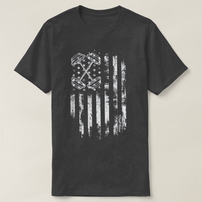 T-shirt Barbell American Flag Workgym (Design devant)