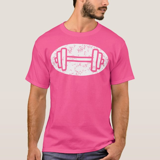 T-shirt Barbell Gym White Perturbé Poids - (Devant)