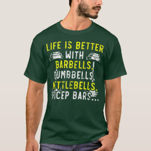 T-shirt Barbells Dumbbells Kettlebells Tricep Bars Fitness