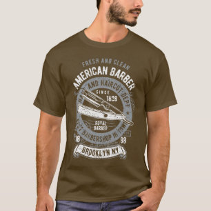 T-shirt Barber américain frais et propre