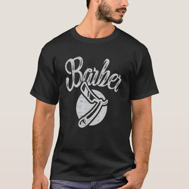 T-shirt Barber Ciseau Barbershop Trier Beard (Devant)