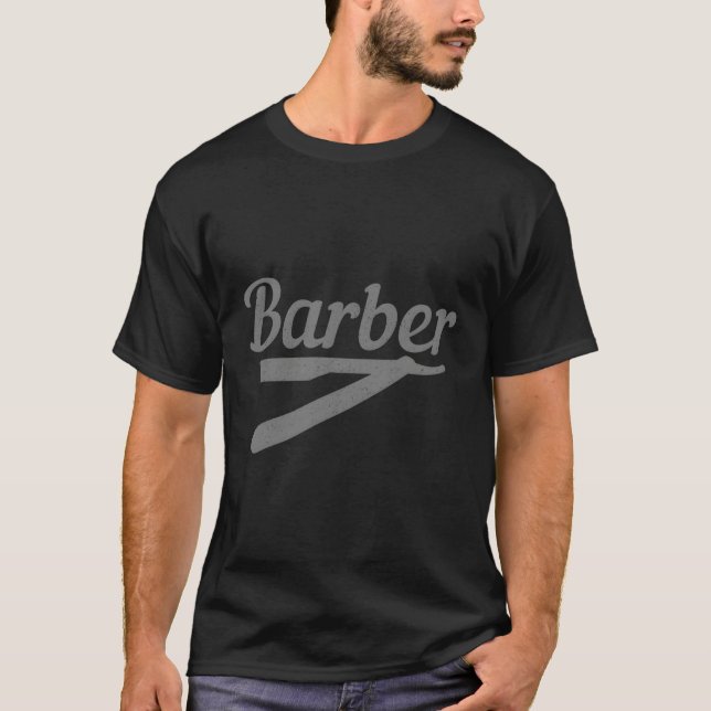 T-shirt Barber Coiffeur Coiffeur Beard Barb (Devant)