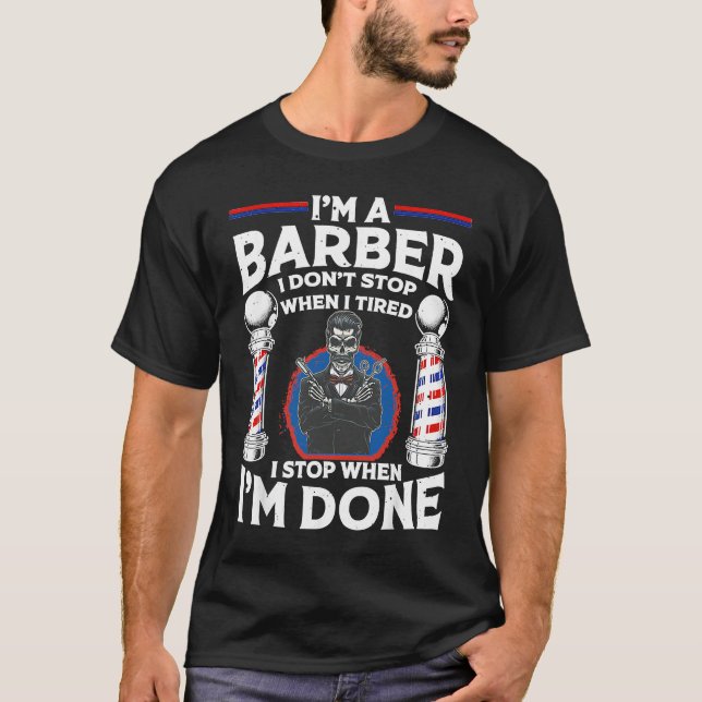 T-shirt Barber Designs For Men Dad Hairstyling Humor Quote (Devant)
