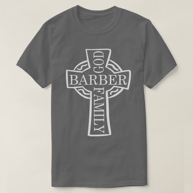 T-shirt Barber Dieu Famille Christ Cheveux Beard ciseaux C (Design devant)
