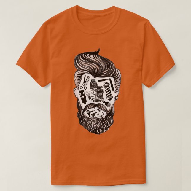 T-shirt Barber Face Barber Life (Design devant)