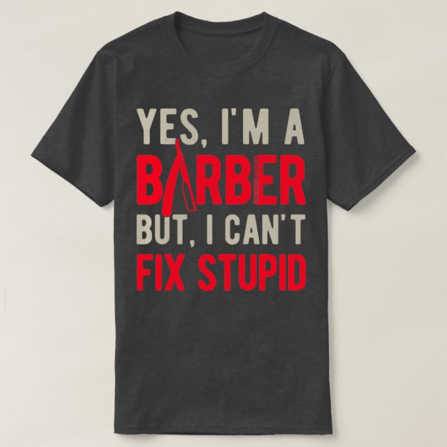T-shirt Barber Funny 1 (Design devant)