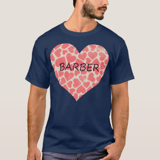 T-shirt Barber Heart J'aime mon barbier