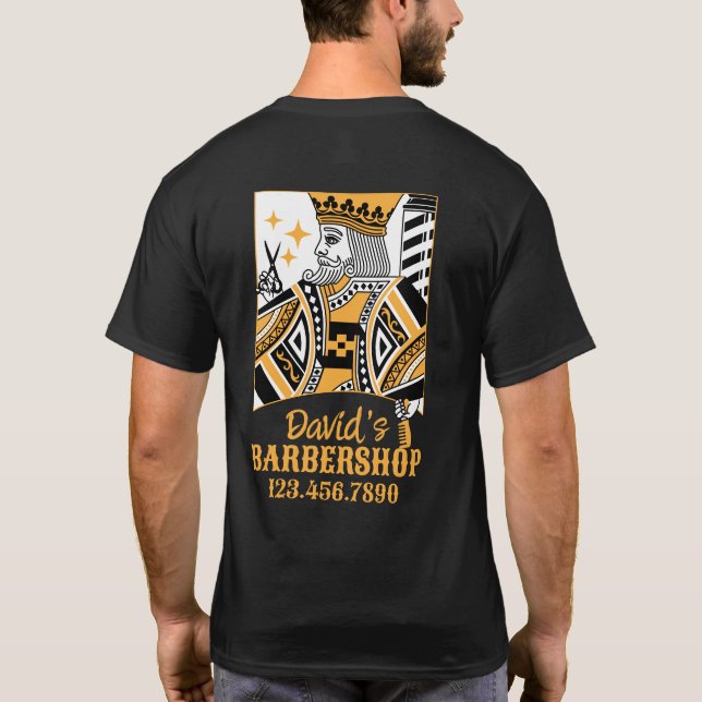 T-shirt Barber King Retro Lecture Carte Style Hair Stylist (Dos)