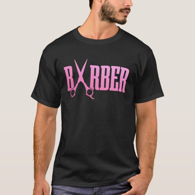 T-shirt Barber Scissors Hairstylist Hairdresser Coiffeur (Devant)