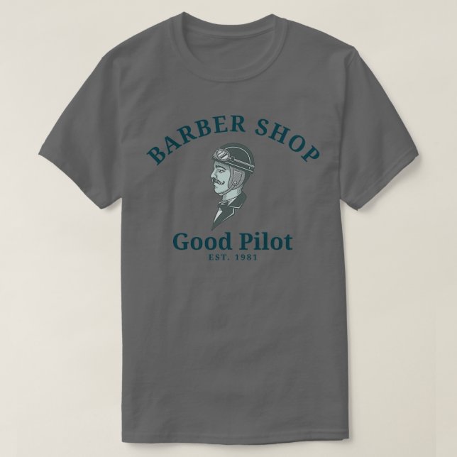 T-shirt Barber Shop Bon Pilote (Design devant)