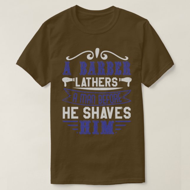 T-shirt Barber Shop Haircut barbe Coiffeur Cadeau 7 (Design devant)
