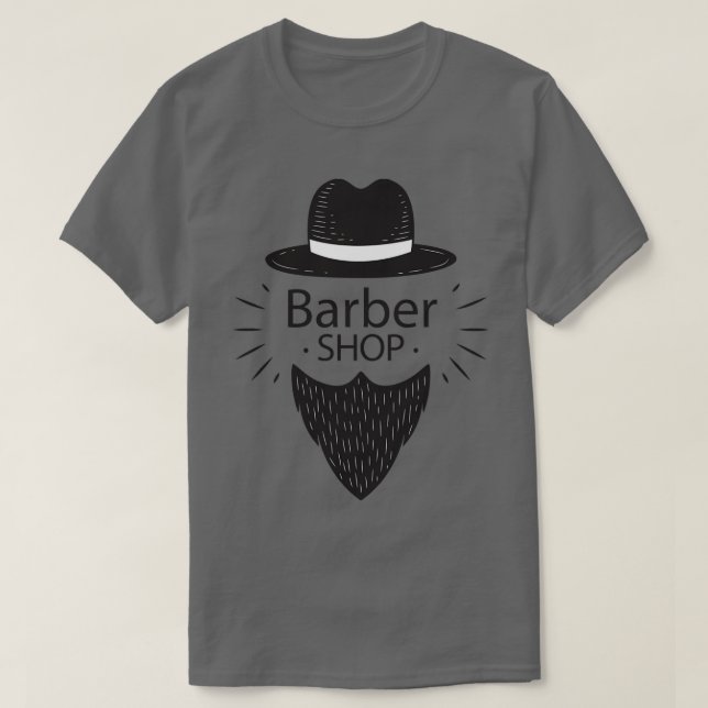 T-shirt Barber Shop Long Moustache (Design devant)