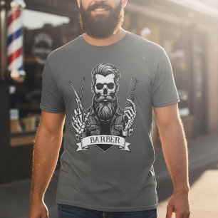 T-shirt Barber Skull Professional Hair Stylist Dark
