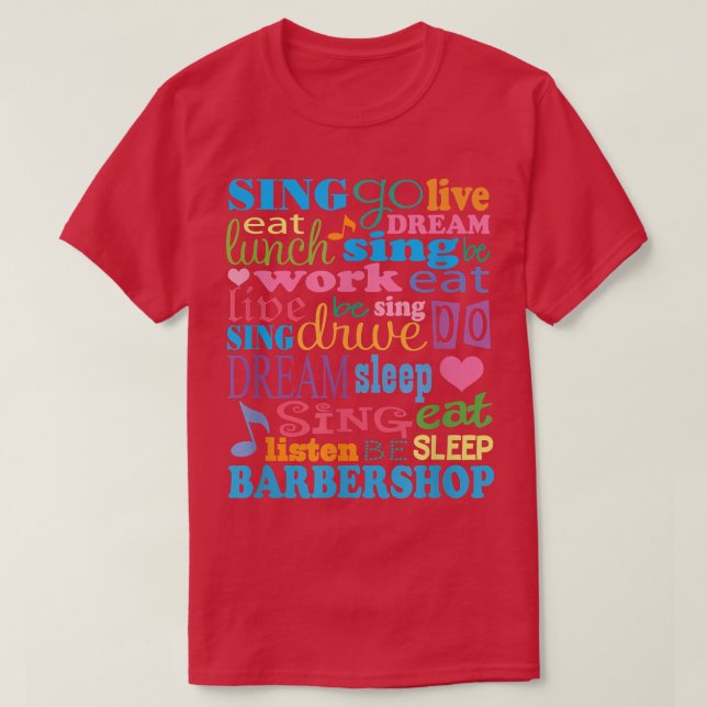 T-shirt Barbershop Music Chanteur mignon Quartet Cadeau Te (Design devant)