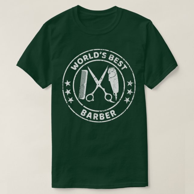 T-shirt Barbershop Worlds Best Barber School Graduation Gi (Design devant)