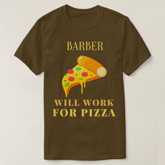 T-shirt Barbier à pizza (Design devant)