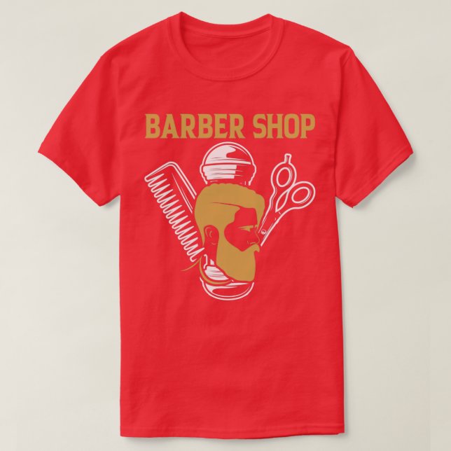 T-shirt barbier cheveux coiffeur barbe rasage 2 (Design devant)
