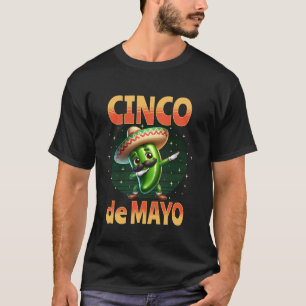 T-shirt Barbouillage Moustache Piment Jalapeno Drôle Cinco