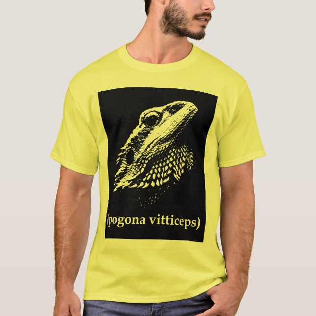 T-shirt barbu de dragon de vitticeps jaunes de (Devant)