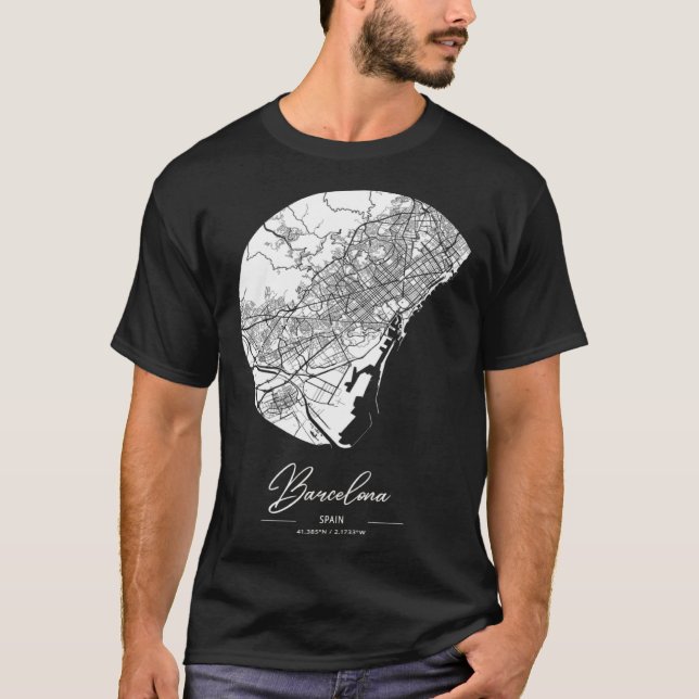 T-shirt Barcelona City Map (Devant)