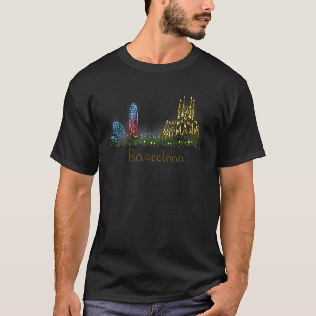 T-shirt Barcelona City Spain souvenir  for men women 2 (Devant)