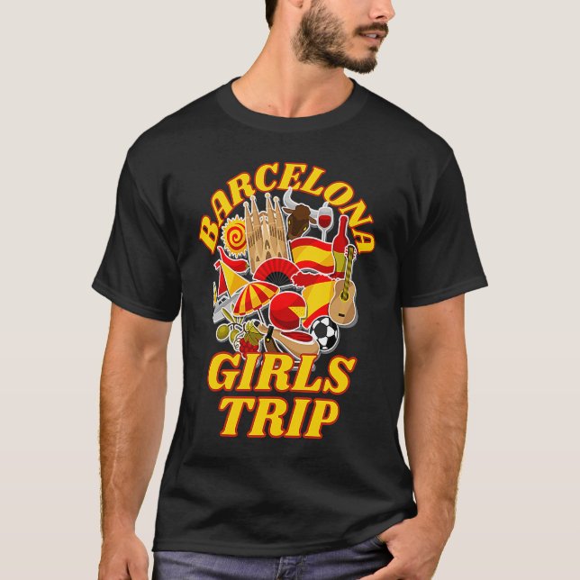 T-shirt Barcelona Girls Trip Girls' Holiday Gadget (Devant)