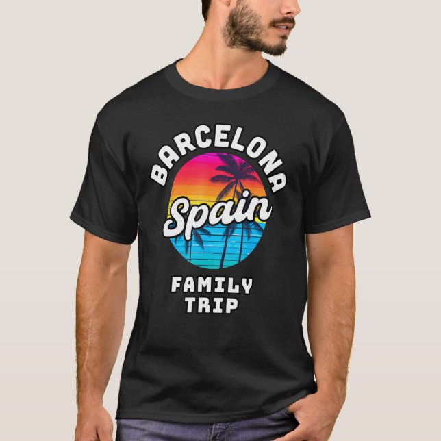 T-shirt Barcelona Spain Family Trip (Devant)