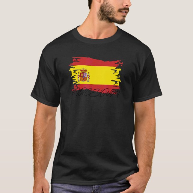 T-shirt Barcelone Catalan Catalogne Espagne Drapeau España (Devant)