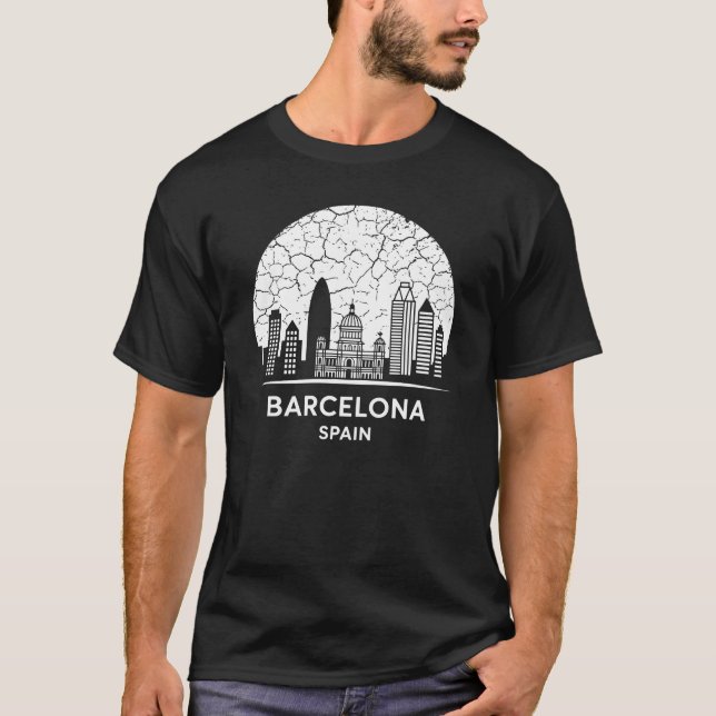 T-shirt Barcelone, Espagne (Devant)