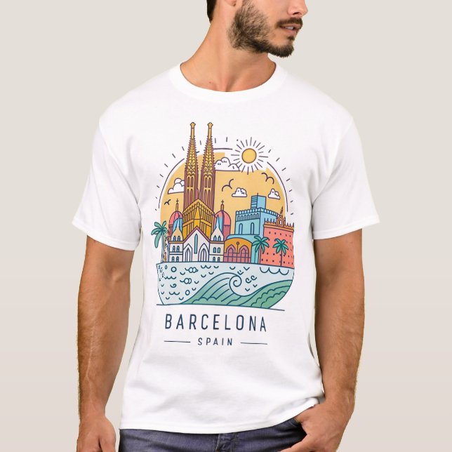 T-SHIRT BARCELONE, ESPAGNE (Devant)
