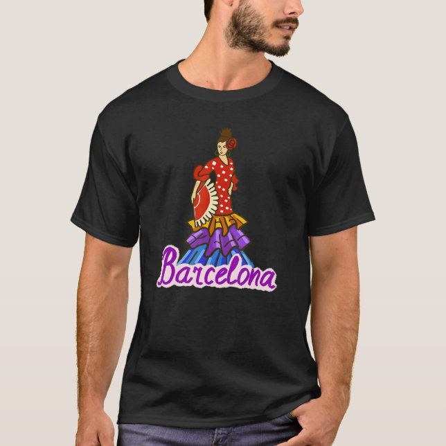 T-shirt Barcelone Ville Espagne souvenir pour hommes femme (Devant)