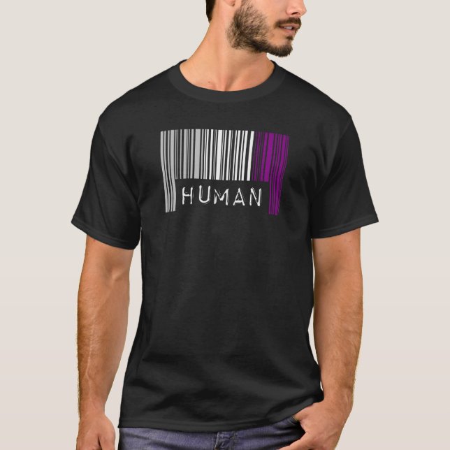 T-shirt Barcode Asexuel Fierté humaine mignet Ace esthétiq (Devant)