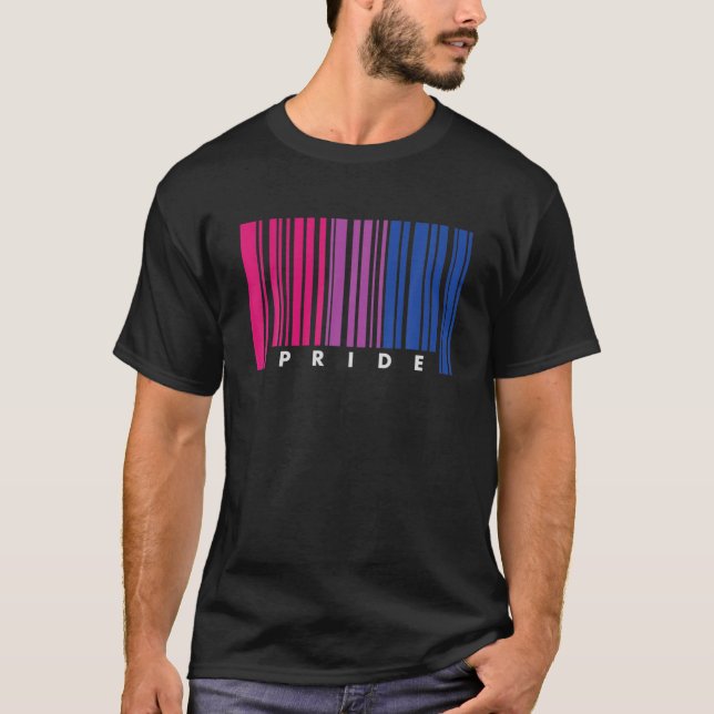 T-shirt Barcode Bisexual Pride LGBT T Lesbian Gay Drapeau  (Devant)