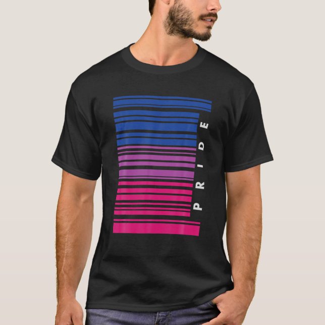 T-shirt Barcode Bisexual Pride LGBT T Lesbian Gay Drapeau  (Devant)