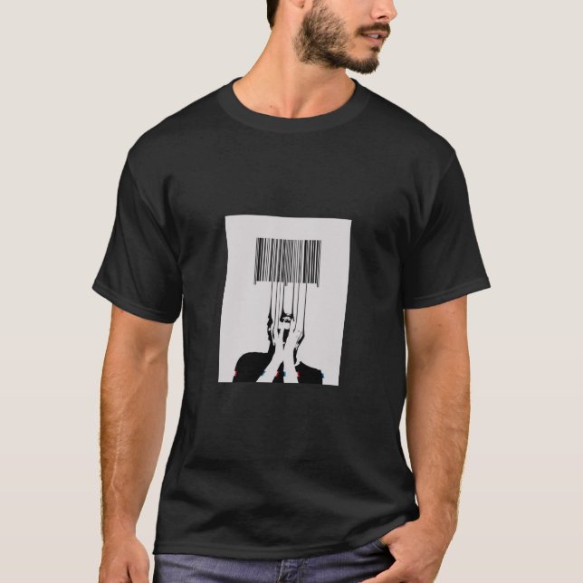 T-shirt Barcode Identity – Concept Art Monochrome (Devant)