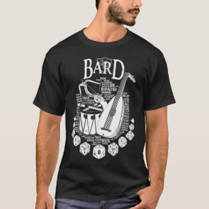 T-shirt Bard Série Classe Rpg - Version Blanche