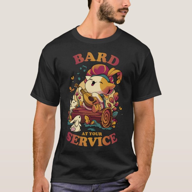 T-shirt Bard'S Call - Cute Cat Gamer (Devant)