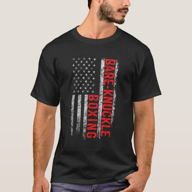T-shirt Bare Knuckle Boxe Drapeau Américain 4 juillet Pige (Devant)