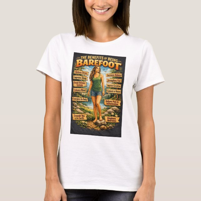 T-shirt Barefoot benefits (Devant)
