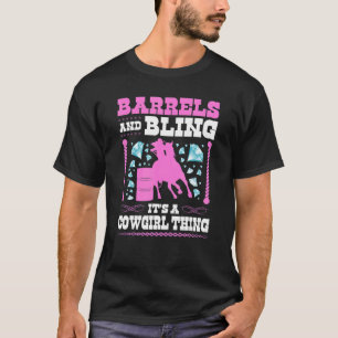 T-shirt Barils Et Bling Chose De Cowgirl Cheval De Rodéo