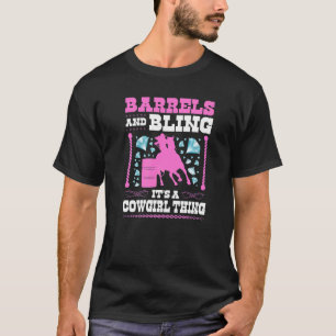 T-shirt Barils Et Bling Cow-girl Chose Rodéo Cheval Baril