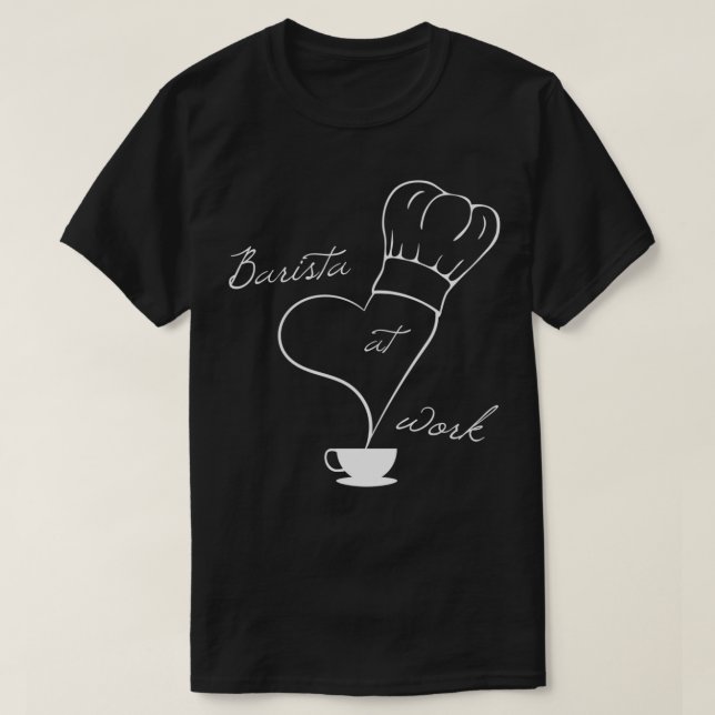 T-shirt Barista au travail préparer le café 2 (Design devant)