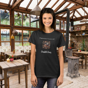T-shirt Barista black brown tasse café fèves nom citation