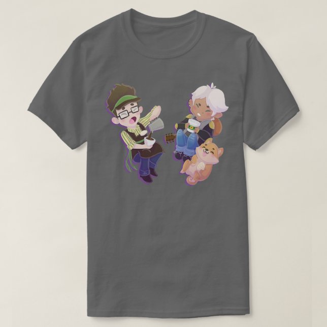 T-shirt Barista Busker et Shiba (Design devant)