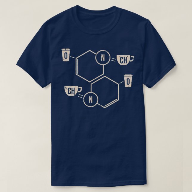 T-shirt Barista Coffee Cream Éléments chimiques Périodique (Design devant)