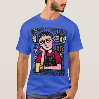 T-shirt Barista fatigué au crépuscule ami