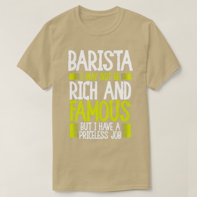 T-shirt Barista J'Ai Un Travail Inestimable (Design devant)