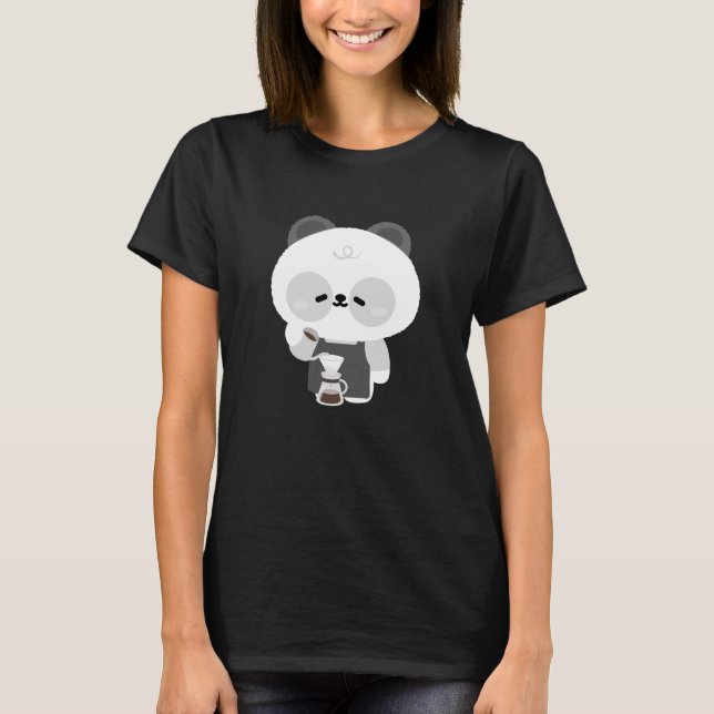 T-shirt Barista Panda Mignon (Devant)
