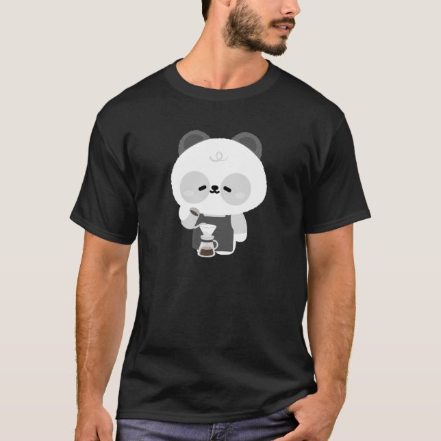 T-shirt Barista Panda Mignon (Devant)