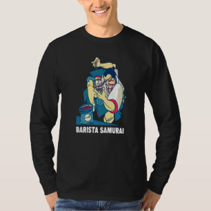 T-shirt Barista Samurai Presse Française Motif Café Et Bar